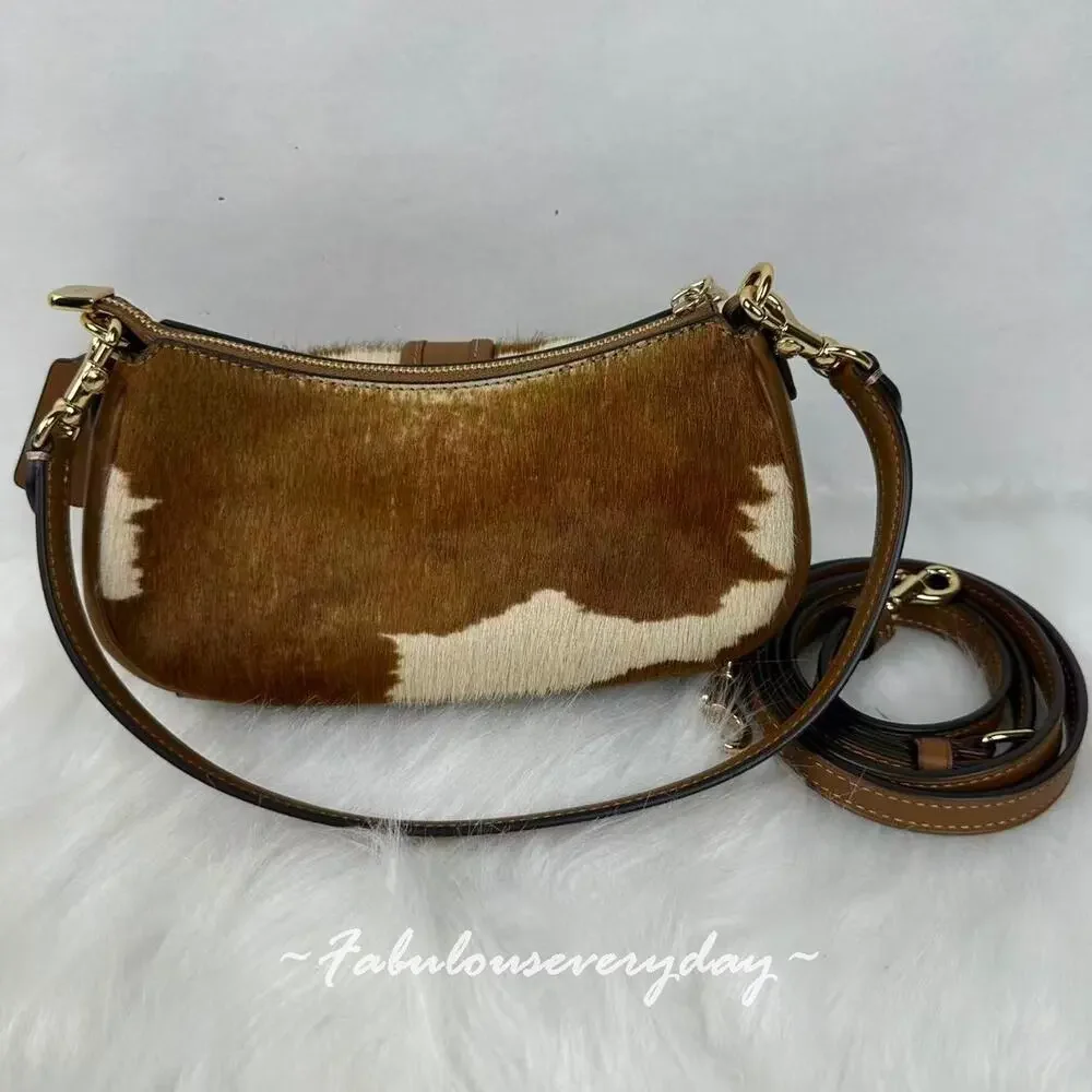 Coach Ashton Mini Shoulder Bag Crossbody In Haircalf With Cow Print CDX79 NWT